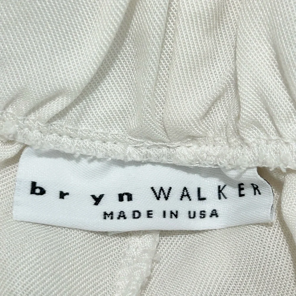Bryn Walker 100% Linen Pull On Crop Wide Leg OSCA Pant Ivory Womens M Casual USA - Picture 2 of 14